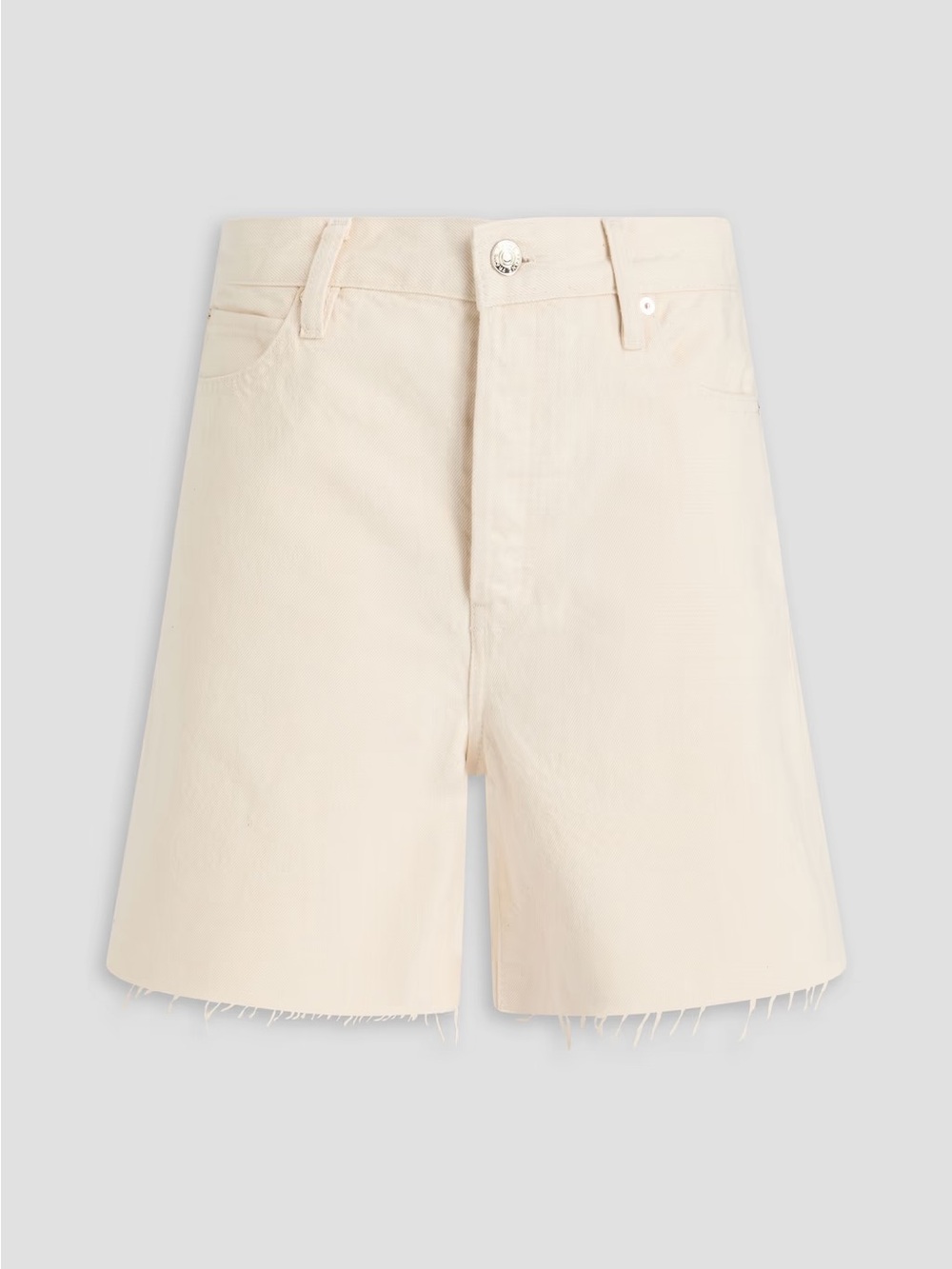 FRAME Denim Shorts 28 Cream Off White High Rise Raw Hem Cut Off Summer Casual